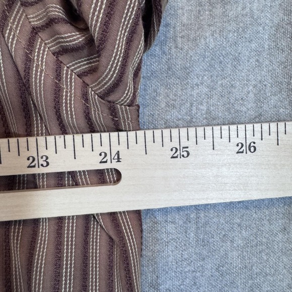 Bugatchi Uomo Shirt Mens 2XL Brown Striped Button Up Long Sleeve‎ Rayon Blend - Picture 8 of 10